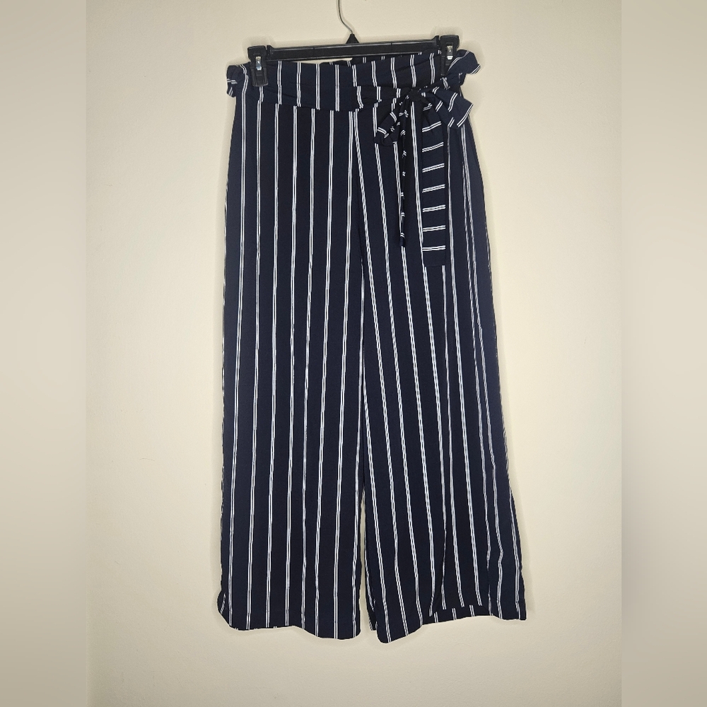 Altar'd State Navy And White Wide Leg Pants